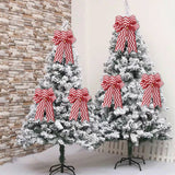 Christmas Burlap Bow Ornaments, Pre-Tied Plaid Holiday Bow for Christmas Tree Wreath Gift Wrapping, Assorted Styles, MOQ 5 Packs (2 pcs per pack), Mixable - Laribbons Custom