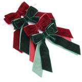 Mini Velvet Bows with Twist Ties, Christmas Velvet Ribbon Bows for Gift Wrapping, Tree Ornaments, DIY Crafts - Laribbons Custom