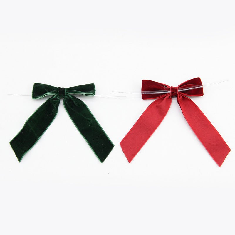 Mini Velvet Bows with Twist Ties, Christmas Velvet Ribbon Bows for Gift Wrapping, Tree Ornaments, DIY Crafts - Laribbons Custom