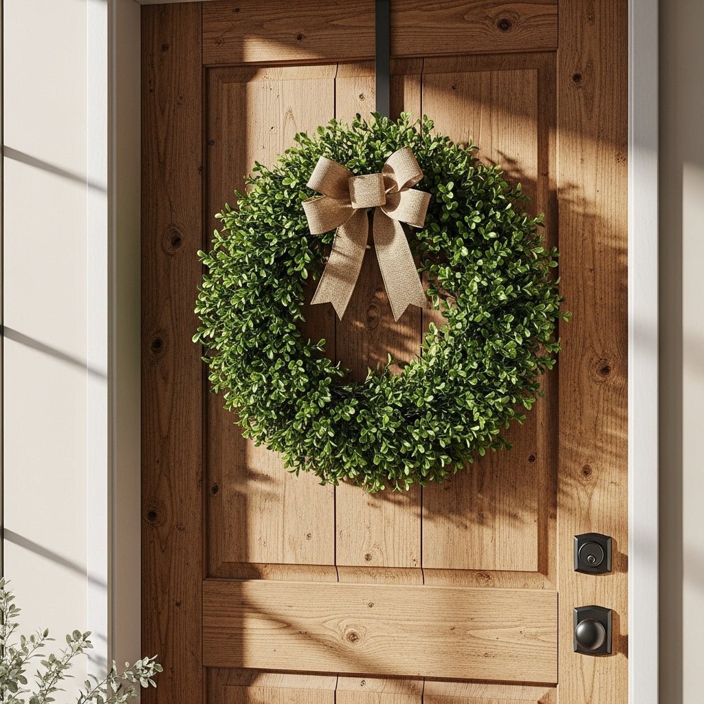 Custom Boxwood Wreath – Handmade Preserved Greenery for Door & Decor | Laribbons Custom - laribbons Custom Shop
