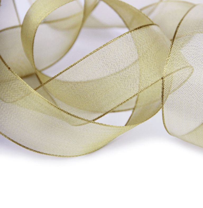 1.5" Gold Sheer Wired Christmas Ribbon – Elegant Shimmery Mesh, 25 Yards | Laribbons Custom - laribbons Custom Shop