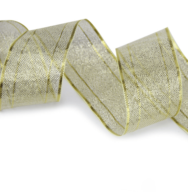 1.5" Gold Glitter Tulle Ribbon – Shimmery Sheer Christmas Ribbon, 25 Yards | Laribbons Custom - laribbons Custom Shop