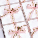 Custom Organza Ribbon with Hot Stamping Gold –Valentine's Day Wedding | 5/8