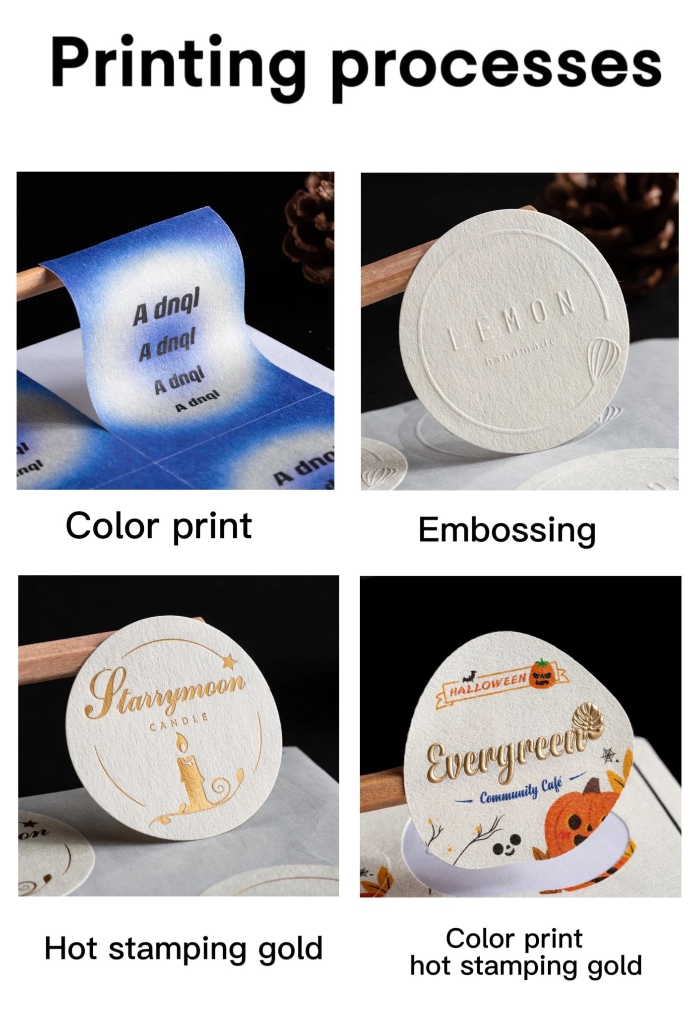 Custom Tree Texture Stickers Stickers - Suit floral, beverage, bakery, jewelry, clothing - laribbons Custom Shop