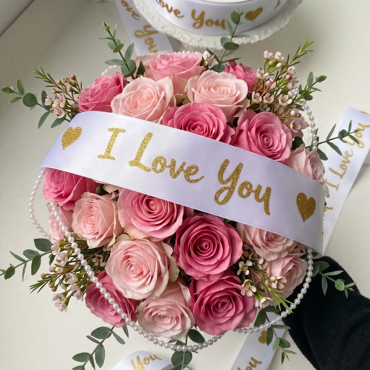 Custom Shimmer Glitter Satin Ribbon – Mother’s Day MOQ 200Y Widths & Colors | Laribbons Custom - laribbons
