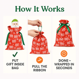 Krinkle Gift Bags – Pre - Assembled Festive Christmas Wrapping Bags with Ribbon | Family Pack (30 Bags) & Holiday Saver (60 Bags) | Laribbons Custom - laribbons Custom Shop