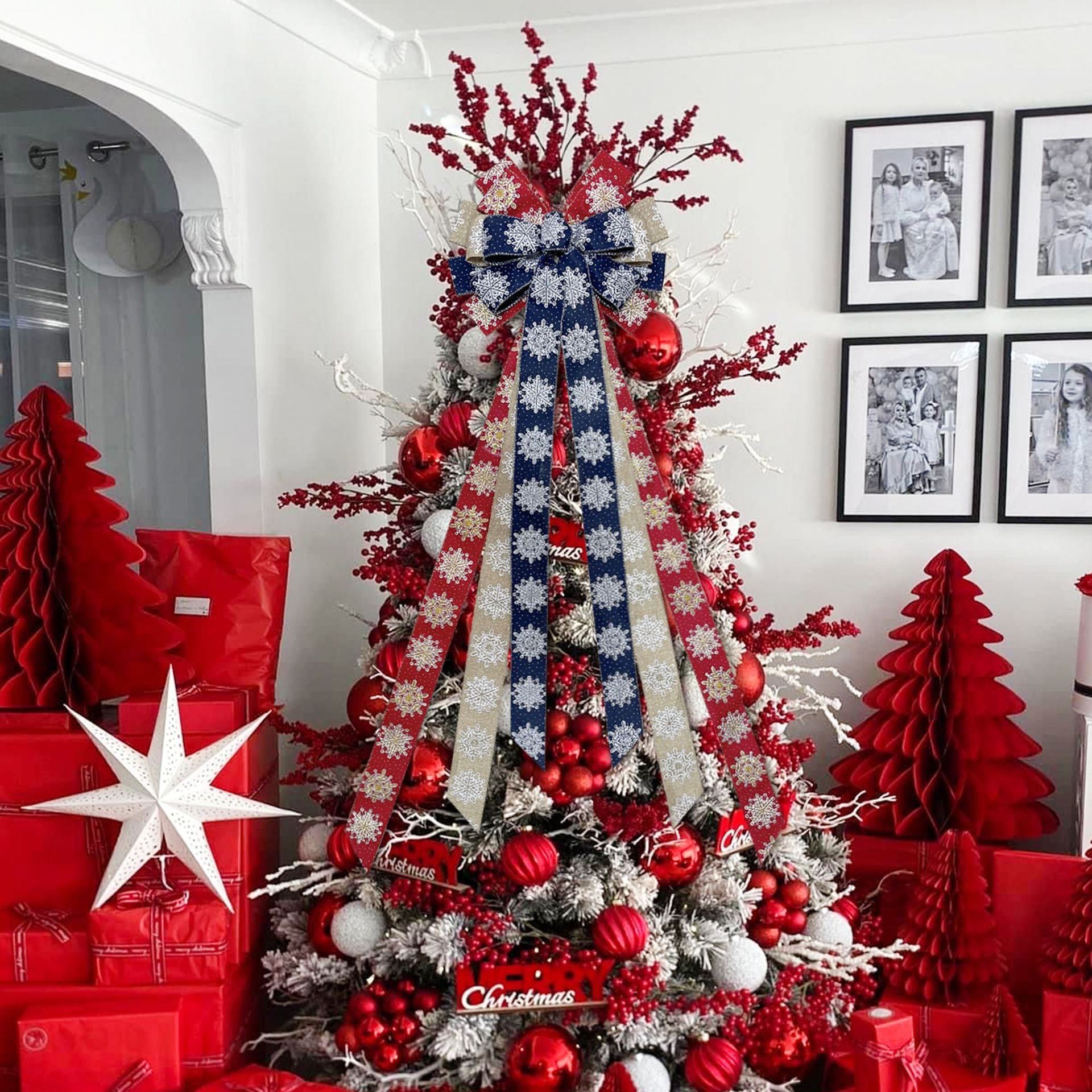 Large Wired Christmas Tree Bow Topper Ribbon Set – 100 Pack – Made to Order| Laribbons Custom - laribbons Custom Shop