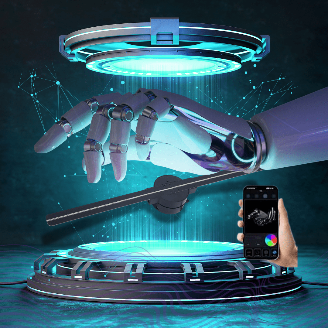 3D Hologram Fan Display – LED Holographic Advertising Machine for Business Promotion | Laribbons Custom - laribbons Custom Shop