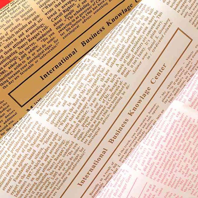 Floral Wrapping Paper Like Newspaper BOPP | MOQ 100pcs | Laribbon Custom - laribbons Custom Shop