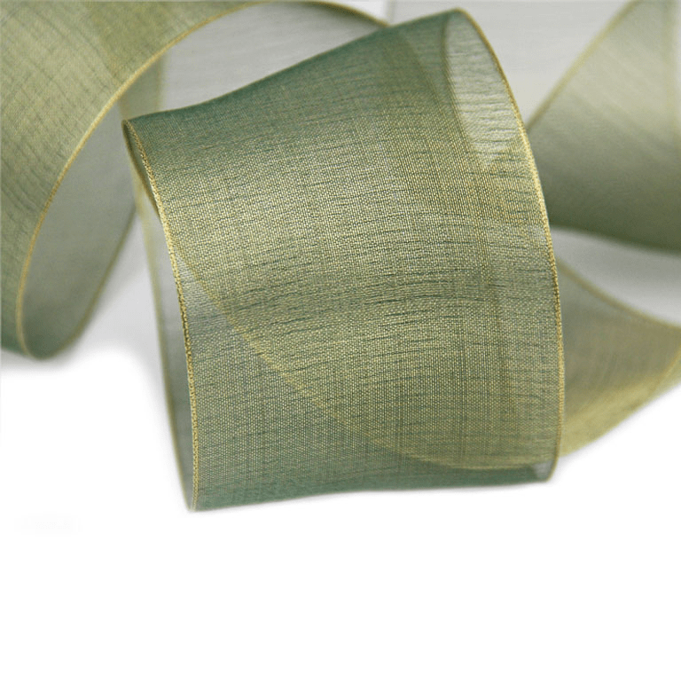 2.5" Emerald Green Sheer Wired Christmas Ribbon – Shimmery Mesh, 25 Yards | Laribbons Custom - laribbons Custom Shop