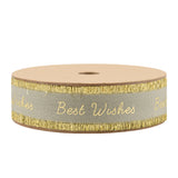 100 Yards Custom Logo Grosgrain Ribbon Roll - Gold Frayed Edges - laribbons Custom Shop