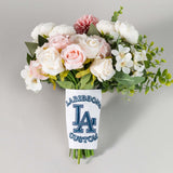 Custom Embroidered Bouquet Wrap | with Single Letter Vine Monogram | LaRibbons - laribbons Custom Shop