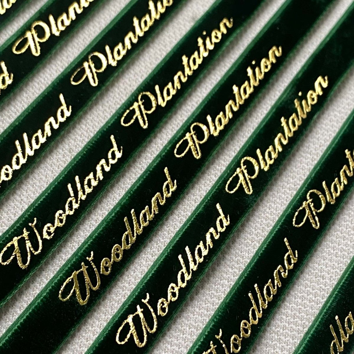 Custom Foil Stamped Velvet Ribbon with Logo – Luxury Gift & Retail Packaging | Laribbons Custom - laribbons Custom Shop