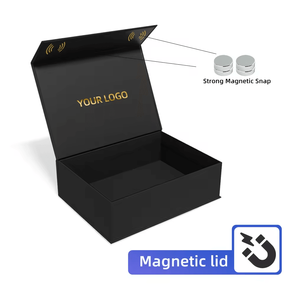 🧲 Custom Magnetic Folding Gift Box with Logo | Stock sizes and colors (6 Colors&Full Size) with logo printing | MOQ 20 gift boxes/ 1 carton | Prices include shipping - laribbons Custom Shop