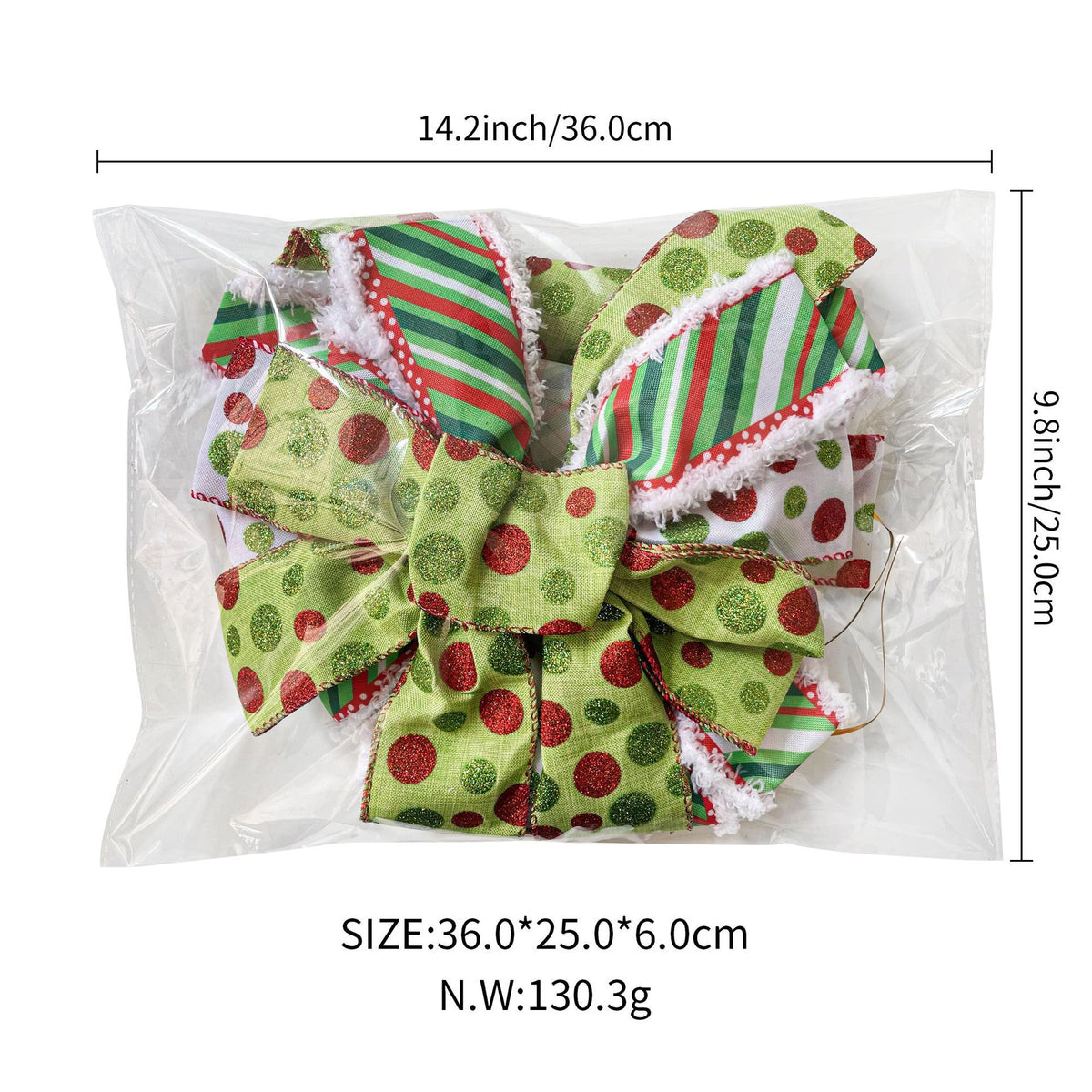 Large Wired Christmas Tree Bow Topper Ribbon Set – 100 Pack – Made to Order| Laribbons Custom - laribbons Custom Shop