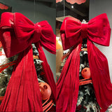Giant Burgundy Velvet Christmas Bow – Oversized Holiday Decoration (3 Sizes) | Free Shipping - Laribbons Custom