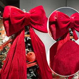 Giant Burgundy Velvet Christmas Bow – Oversized Holiday Decoration (3 Sizes) | Free Shipping - Laribbons Custom