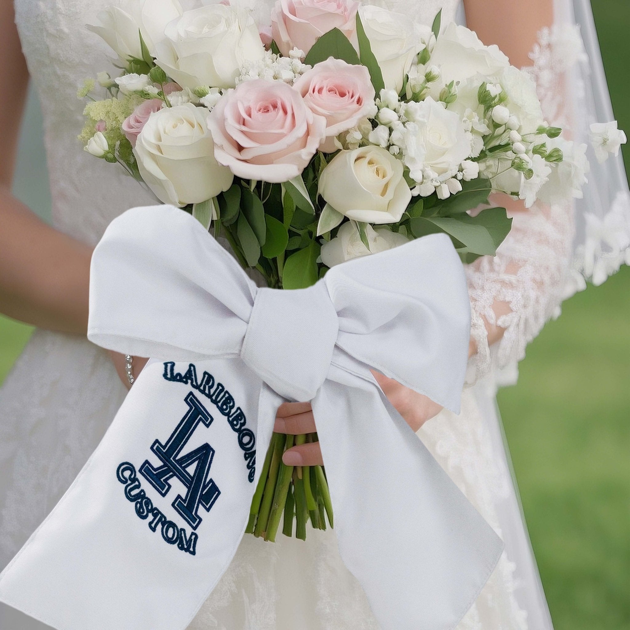 Custom Embroidered Wreath Sash | Monogram new home customized | LaRibbons - laribbons Custom Shop