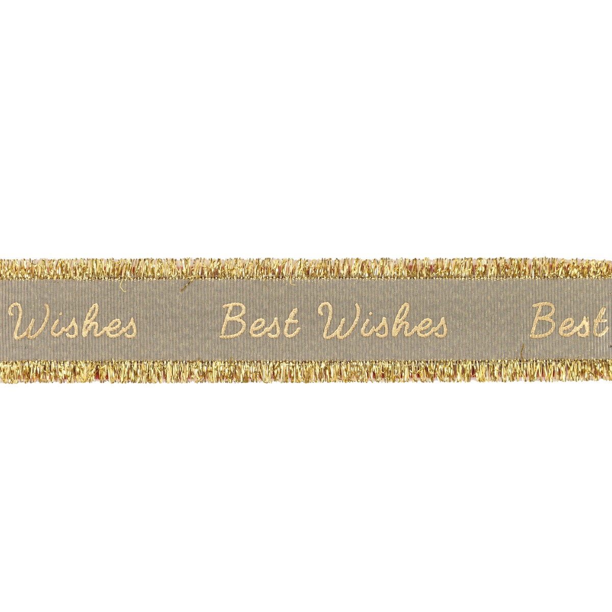 100 Yards Custom Logo Grosgrain Ribbon Roll - Gold Frayed Edges - laribbons Custom Shop