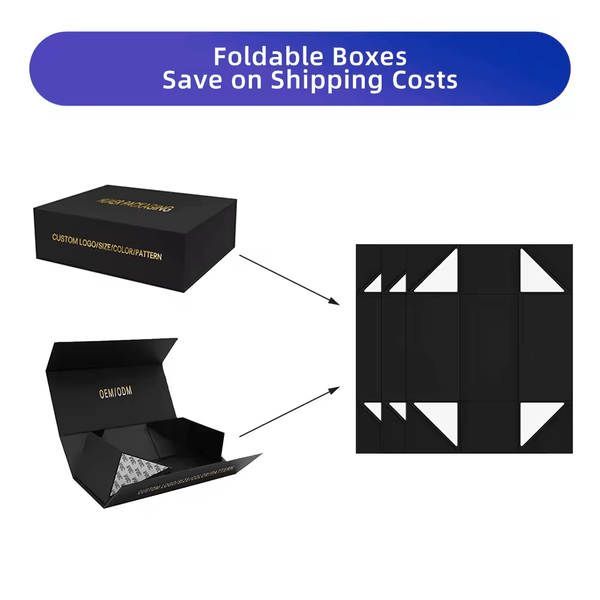 🧲 Custom Magnetic Folding Gift Box with Logo | Stock sizes and colors (6 Colors&Full Size) with logo printing | MOQ 20 gift boxes/ 1 carton | Prices include shipping - laribbons Custom Shop
