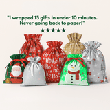 Krinkle Gift Bags – Pre - Assembled Festive Christmas Wrapping Bags with Ribbon | Family Pack (30 Bags) & Holiday Saver (60 Bags) | Laribbons Custom - laribbons Custom Shop