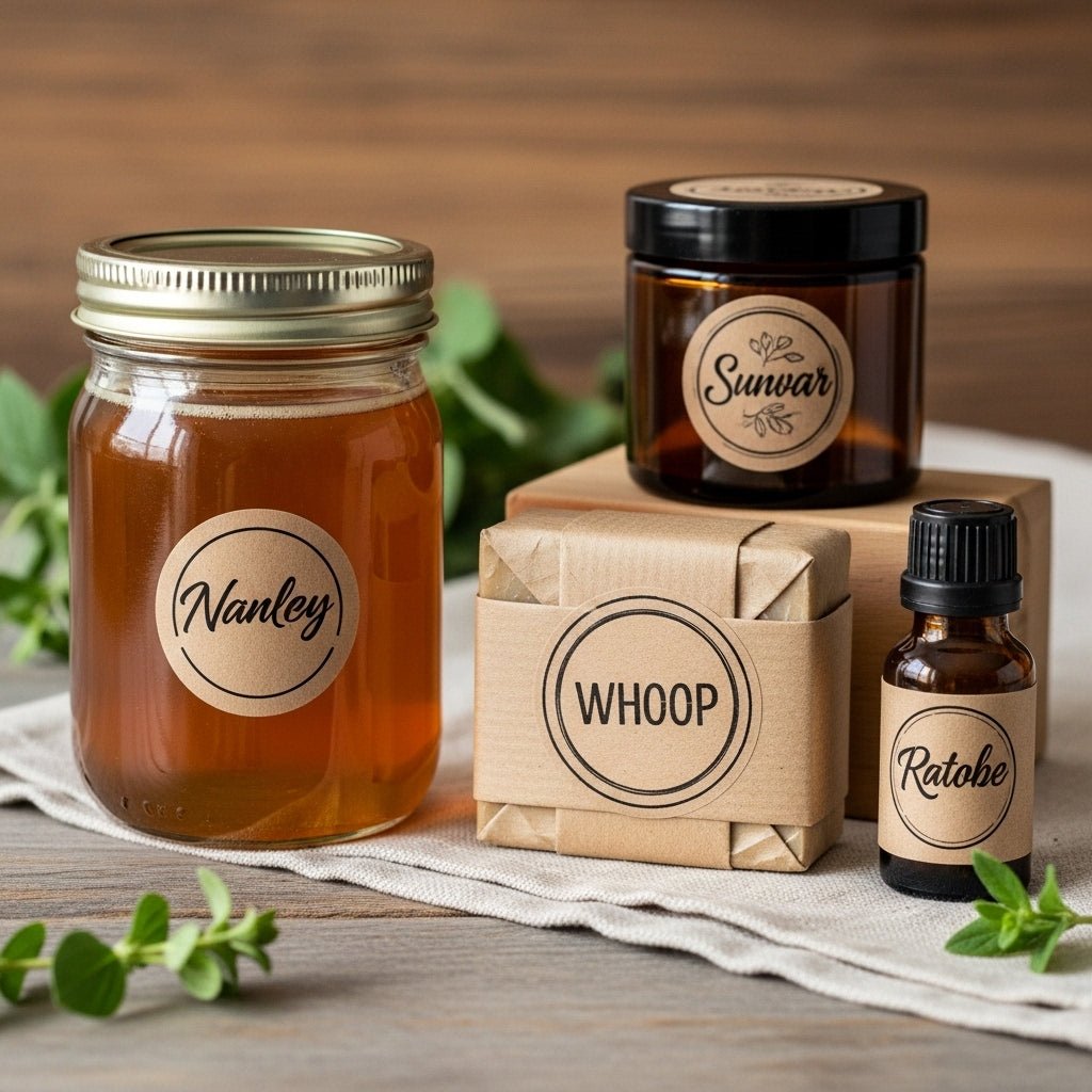 Custom Kraft Paper Stickers | Rustic & Eco - Friendly Style | Laribbons Custom - laribbons Custom Shop