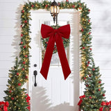 Vintage Burgundy Velvet Christmas Bow | Xmas Wreath Tree Door Decor Bow | 3 Sizes Available | MOQ 2 Pcs - Laribbons Custom