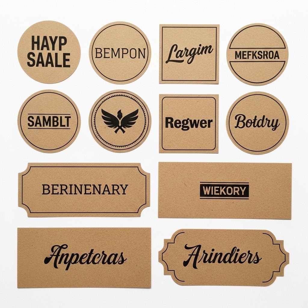 Custom Kraft Paper Stickers | Rustic & Eco - Friendly Style | Laribbons Custom - laribbons Custom Shop
