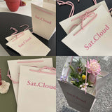 Custom Trapezoid Paper Bags with Logo – Personalized Flower Shop Gift Bags (MOQ 200) | Laribbons Custom - Laribbons Custom