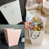 Custom Trapezoid Paper Bags with Logo – Personalized Flower Shop Gift Bags (MOQ 200) | Laribbons Custom - Laribbons Custom