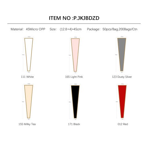 Gold - Trimmed OPP Single Flower Sleeves | JKJB.DZD | Laribbons Custom - laribbons