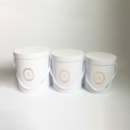 Round Flower Bucket Gift Box with Handle | B.SLBBT | Laribbons Custom - laribbons