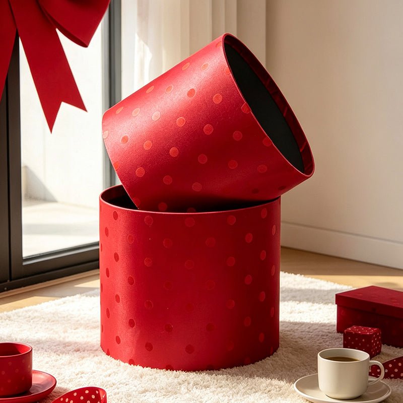 Polka Dot Velvet Flower Boxes | B.SRBDT2 | Laribbons Custom - laribbons