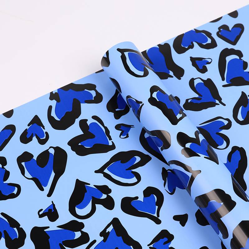53x53cm BOPP Heart - Leopard Print Flower Packaging Sheets | P - BXH | MOQ 100pcs | Laribbon Custom - laribbons