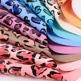 53x53cm BOPP Heart - Leopard Print Flower Packaging Sheets | P - BXH | MOQ 100pcs | Laribbon Custom - laribbons