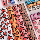 53x53cm BOPP Heart - Leopard Print Flower Packaging Sheets | P - BXH | MOQ 100pcs | Laribbon Custom - laribbons