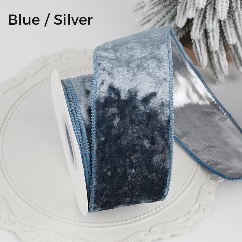 Reversible Velvet Ribbon 2.5 Inch | Double - Sided Velvet & Metallic Backing | 10 Yard Roll | Laribbons Custom - laribbons Custom Shop