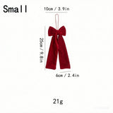 Vintage Burgundy Velvet Christmas Bow | Xmas Wreath Tree Door Decor Bow | 3 Sizes Available | MOQ 2 Pcs - Laribbons Custom