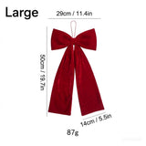 Vintage Burgundy Velvet Christmas Bow | Xmas Wreath Tree Door Decor Bow | 3 Sizes Available | MOQ 2 Pcs - Laribbons Custom