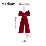 Vintage Burgundy Velvet Christmas Bow | Xmas Wreath Tree Door Decor Bow | 3 Sizes Available | MOQ 2 Pcs - Laribbons Custom