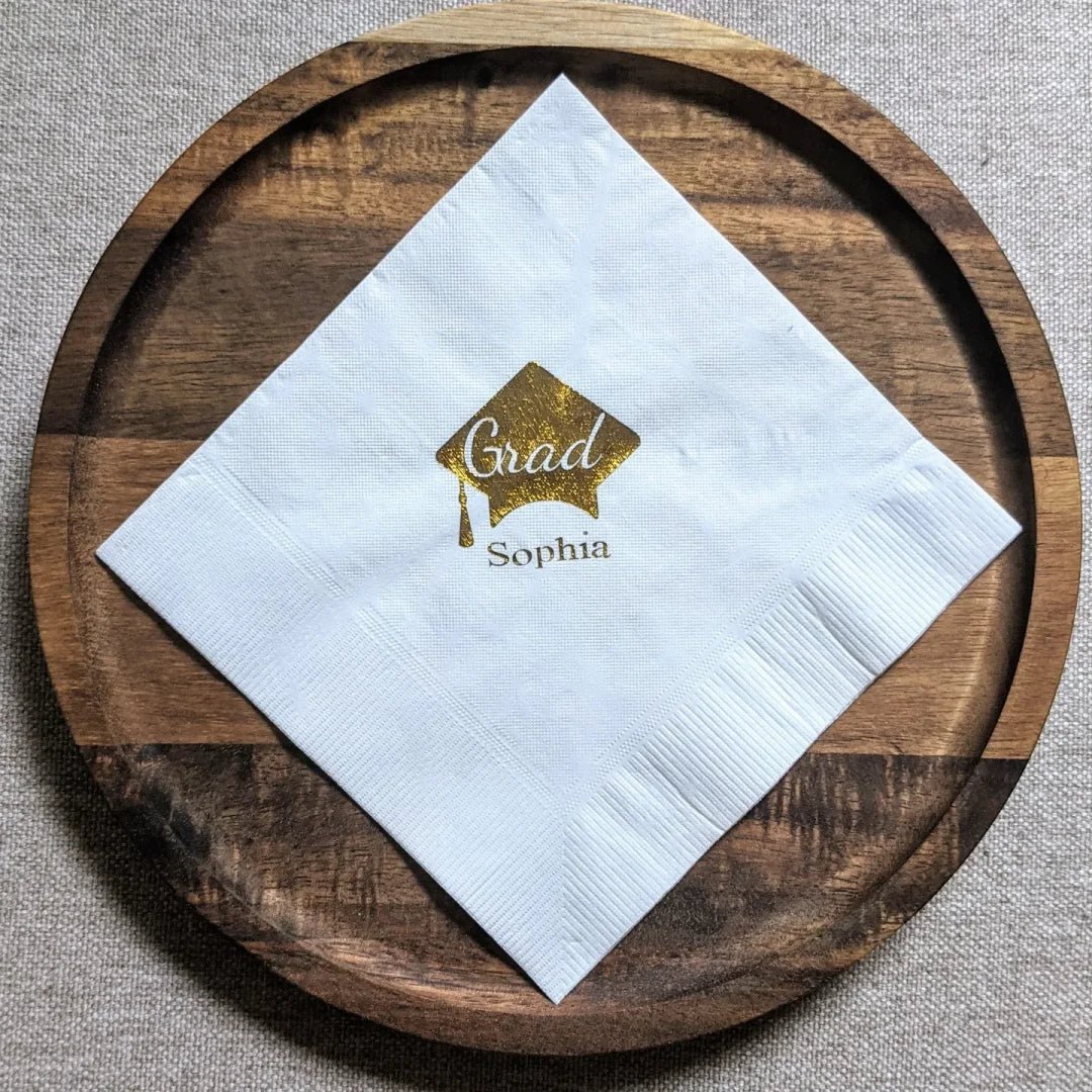Custom 2 - Ply Napkins with Logo | White, FSC Certified, Food - Safe Ink | Laribbons Custom - laribbons Custom Shop