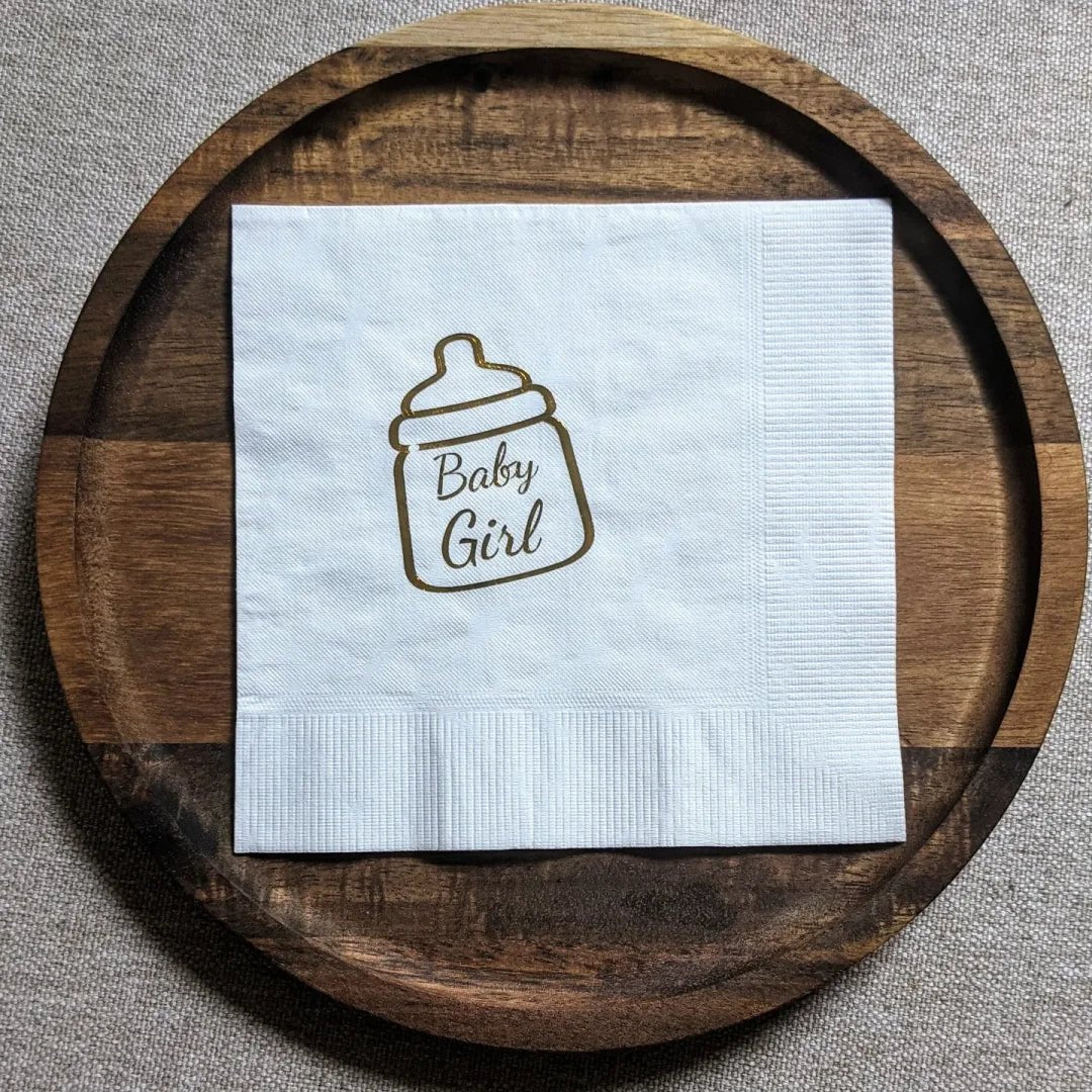 Custom 2 - Ply Napkins with Logo | White, FSC Certified, Food - Safe Ink | Laribbons Custom - laribbons Custom Shop