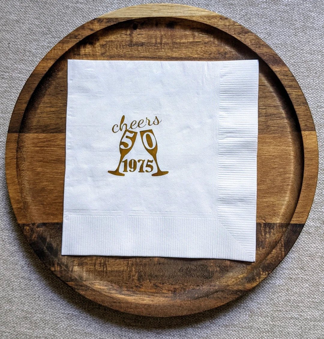 Custom 2 - Ply Napkins with Logo | White, FSC Certified, Food - Safe Ink | Laribbons Custom - laribbons Custom Shop