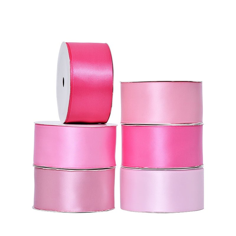Wholesale Double Faced Satin Ribbon – Pink Color Series – 3/8", 5/8", 7/8", 1.5" Wide – 100 Yards Per Roll – Bulk 500 Yards Minimum | Laribbons Custom - laribbons Custom Shop