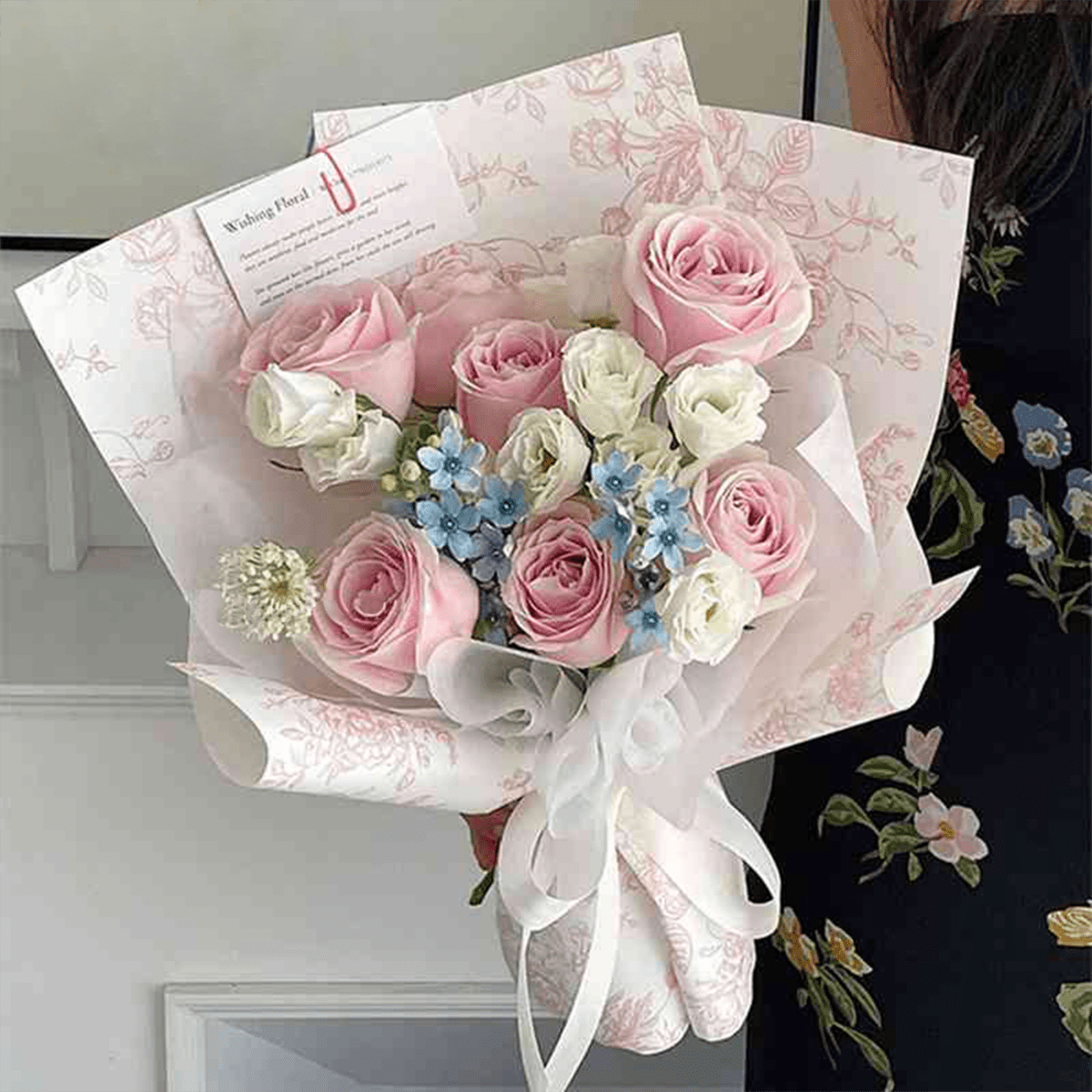 38x50cm Floral Print Flower Packaging Sheets | P - FGFHYSZ | MOQ 100pcs | Laribbon Custom - laribbons