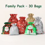 Krinkle Gift Bags – Pre - Assembled Festive Christmas Wrapping Bags with Ribbon | Family Pack (30 Bags) & Holiday Saver (60 Bags) | Laribbons Custom - laribbons Custom Shop