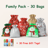 Krinkle Gift Bags – Pre - Assembled Festive Christmas Wrapping Bags with Ribbon | Family Pack (30 Bags) & Holiday Saver (60 Bags) | Laribbons Custom - laribbons Custom Shop