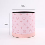 18x17cm Monogram Print Cylinder Flower Box | BX - GST | Laribbons Custom - laribbons