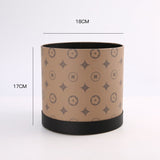 18x17cm Monogram Print Cylinder Flower Box | BX - GST | Laribbons Custom - laribbons