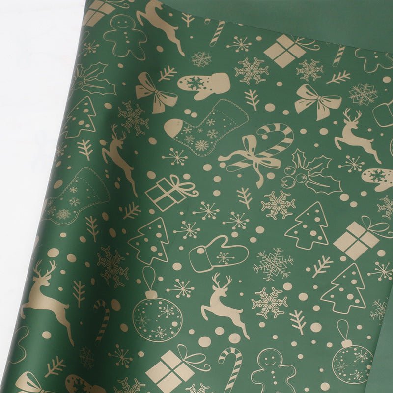 Christmas Flower Wrapping Sheets – 20 Pack, 22" x 22", Waterproof Plastic, Tear - Resistant, 17 Red, Green & White Designs | Laribbons Custom - laribbons Custom Shop